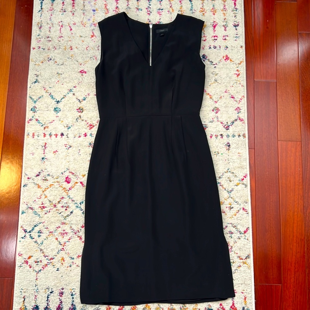 Black J Crew Silk Dress with exposed back zipper